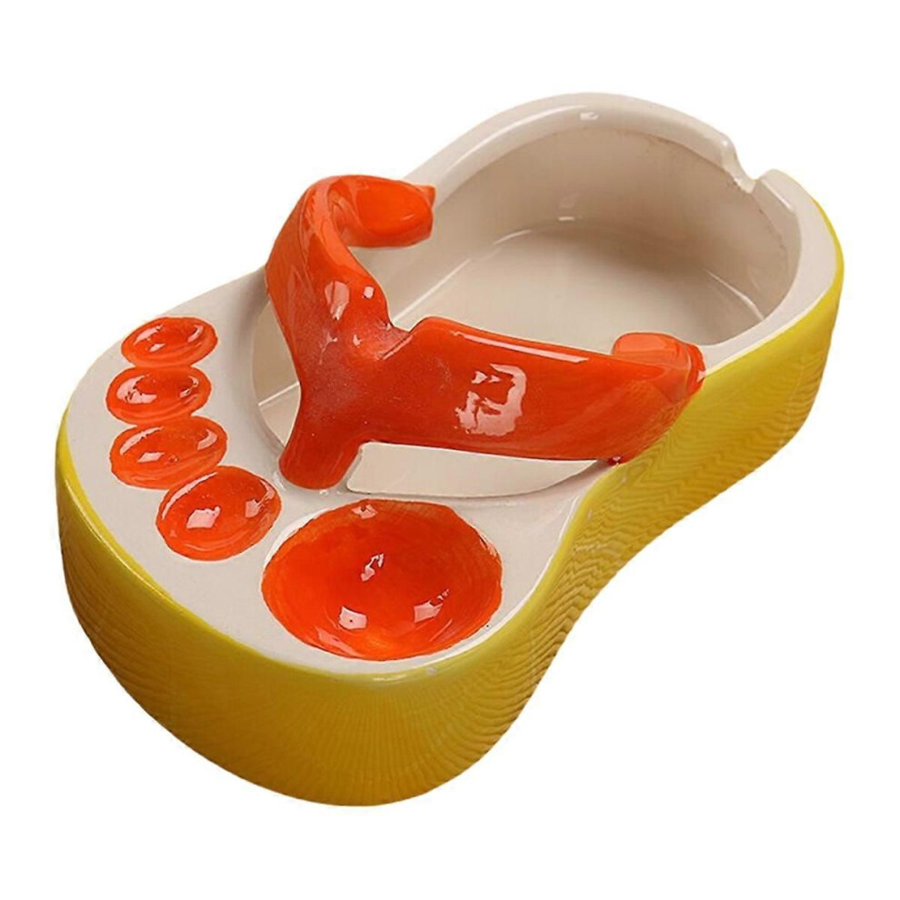 Novel French Fries Plate Funny Slipper Shaped Ceramic Food Boats French Fry Cup Holder For Restaurant Home Orange 9319739859386