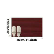 (Red, 50*80cm/19.7*31.5inch) 1pc Striped Floor Mat, Indoor Scraper Door Mat, Durable Anti Slip Rug, Outdoor Entrance Doormat