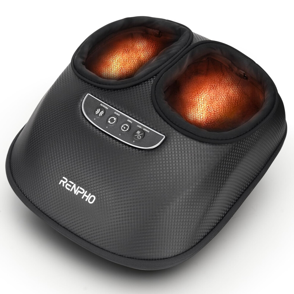 Renpho Foot Massager With Heat, Shiatsu Deep Kneading Foot Massage, 3 Air Compression Modes & Levels, Electric Foot Massager For Plantar Fasciitis, Gi
