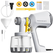 InoKraft Electric Paint Sprayer 1200ML, 600W HVLP Spray Gun with 3 Nozzles & 3 Patterns, Easy Clean System, Paint Sprayer for Fences, Sheds, Furniture
