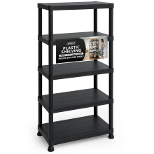 ZENO Plastic Shelving Unit 5 Tier | Storage Shelves 100KG Total Load Capacity | Plastic Shelving for Home Garage, Kitchen, Shed and Workshop | Heavy D