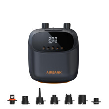 AIRBANK Electric SUP Pump Puffer Pro 20 PSI, Rechargeable Paddle Board Pump 5200 mAh, Dual Stage Auto Off Air Pump with Battery for Paddleboard, Kite,