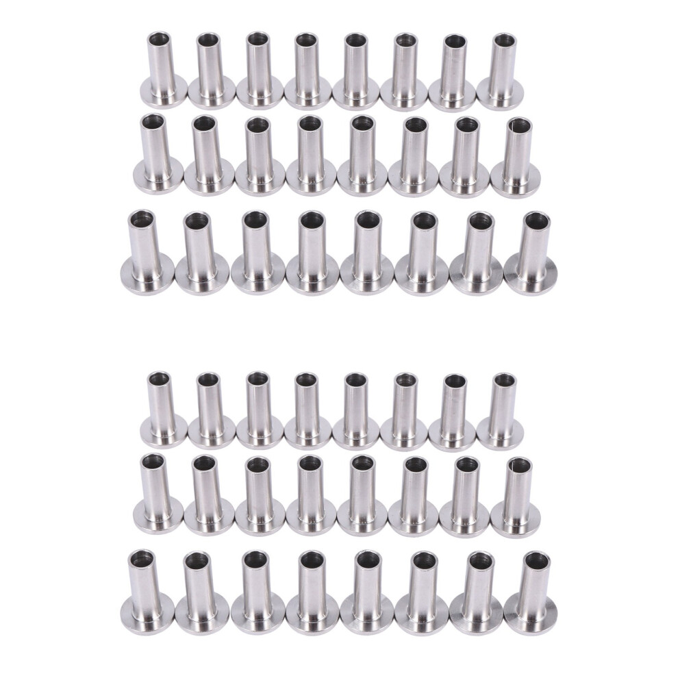 Stainless Steel Protector Sleeves For 1/8 Inch Cable Railing, Wood Posts, Diy Balustrade T316 Marine Grade 48 Pack 6033314432513