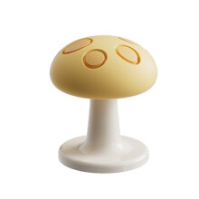 Bathroom Toilet Flush Button Mushroom Shape Easy Setup-Yellow S