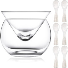 Layered Caviar Refrigeration Plate Clear Glass Caviar Serving