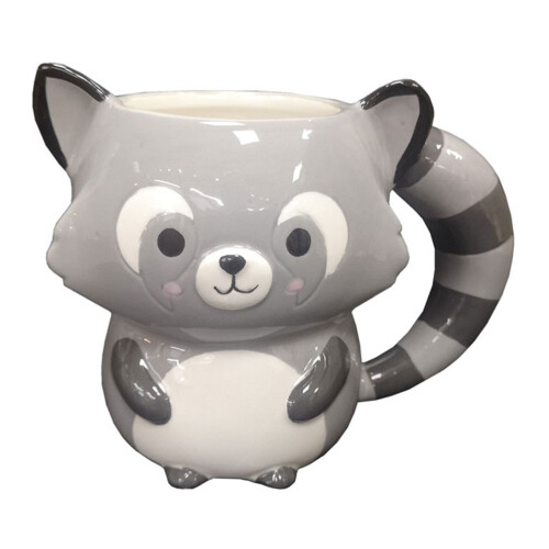 Artistic Animal Design Ceramic Mug Raccoons Shape Drinking