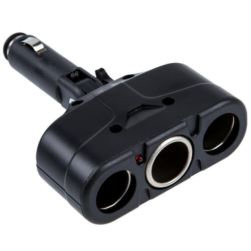 3 way Socket Car Cigarette Lighter Splitter Led Adapter 1