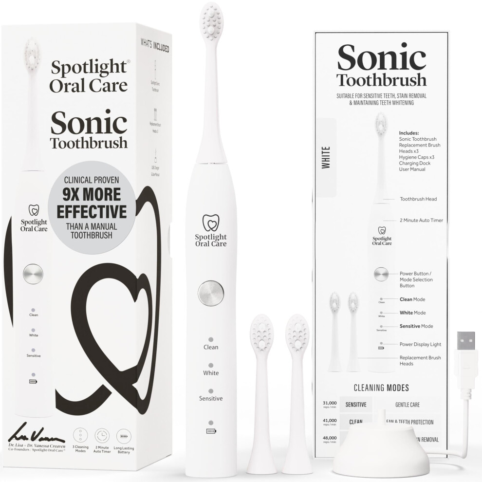 Spotlight Oral Care Sonic Toothbrush in White - Image 5