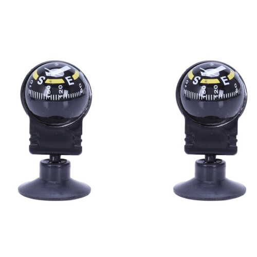 2X New Car Vehicle Floating  Magnetic Navigation Compass Black