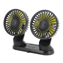Universal Adjustable Dual Head Fan Car Dashboard Cooling Air USB Fan