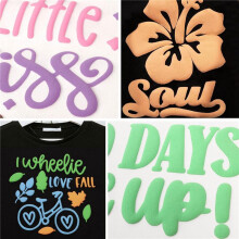 16x Puff Vinyl WäRmeüBertragung - 8 Farben 3D Puff HTV WäRmeüBertragungsvinyl 30X25cm Pastellfarbenes, Bauschiges Vinyl-T-Shirt zum AufbüGeln