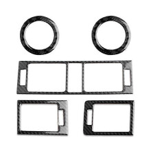 5Pcs Carbon Fiber Interior Center Console Dashboard Air Vent Outlet Cover Trim for C-Class W204 200