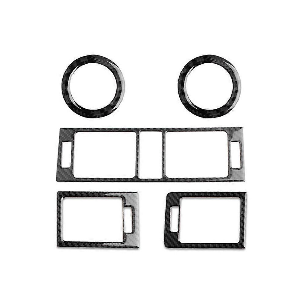 5Pcs Carbon Fiber Interior Center Console Dashboard Air Vent Outlet Cover Trim For C-Class W204 200 9319739915068