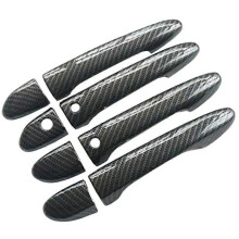 Sport Carbon Fiber Style Door Handle Cover Trim for 2 3 6 -3 -5 -9 (with Keyless Holes)