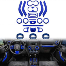 21Pcs Car Interior Decoration Cover for Jeep Wrangler JK 2007-2017 Interior Trim Kit Blue