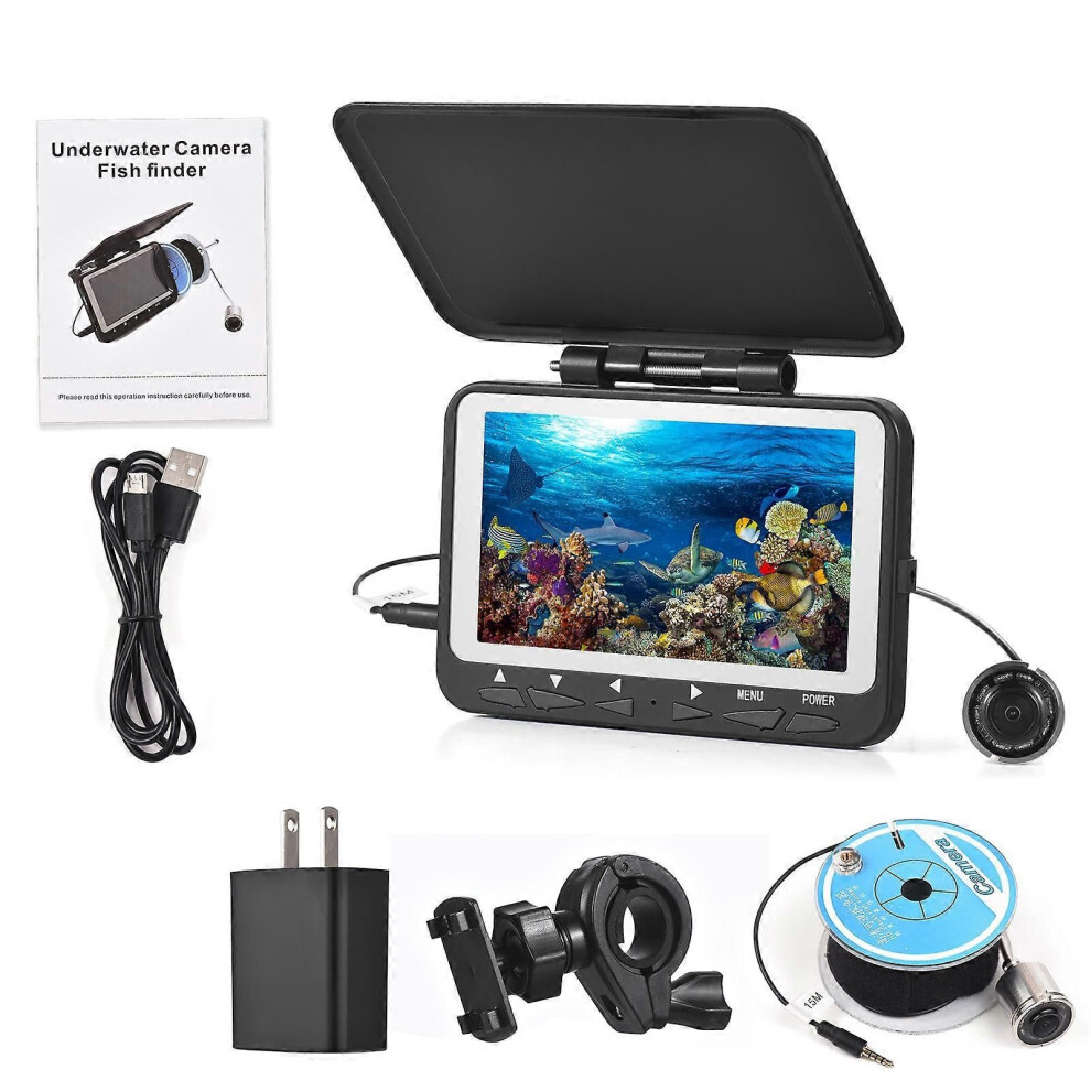 15M/30M 1200Tvl Underwater Fishing Camera Fish Finder 4.3'' Lcd Monitor 8Pcs Ir Led Night Vision Camera For Ice Boat Fishing 9152359396097