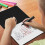 Draagbaar klein wit bord, herbruikbaar whiteboard blauw 3