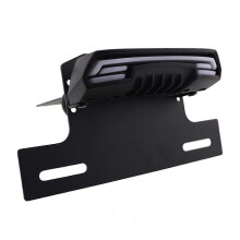 Soporte para matrícula de motocicleta, luz trasera y señal de giro