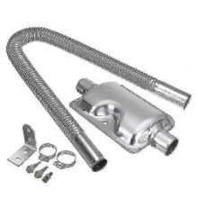 Diesel luchtverwarming parkeeruitlaatpijpset - 600 mm pijp, 24 mm geluiddemper, compatibel met voertuigverwarming