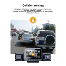 360 Car Dash Cam 4 Channels Video Recorder 1080P Car DVR 4 Lens Front Inside Rotatable Rear View Night Vision Black Box