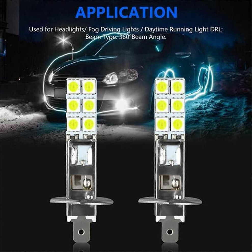 12Pcs H1 6000K Super 80W Led Head Bulbs Kit Fog Driving White/Light 9319739923032