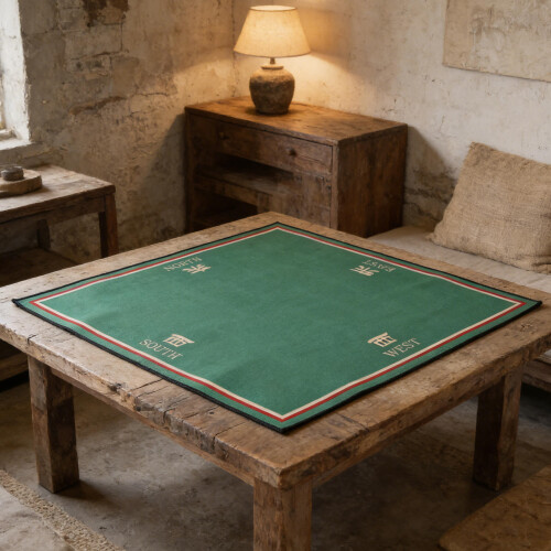 Dark Green Mahjong Mat Foldable Non-Slip Noise-Reducing Pad 2