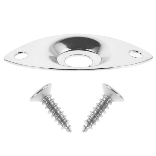 Silver Electric Guitar Jack Plate Replacement, Easy Installation, Durable Socket Cover, Professional Accessory