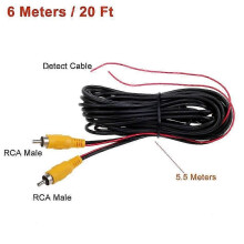 RCA-Stecker auf Buchse Videoverlängerungskabel für Rückfahrkamera mit Triggerkabel, 5, 10, 15, 20 Meter