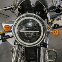 Motorcycle 7 Inch LED Headlight with Angel Eyes Halo Ring for BMW R NineT for Yamaha XVS650A for Indian Chieftain Lamp