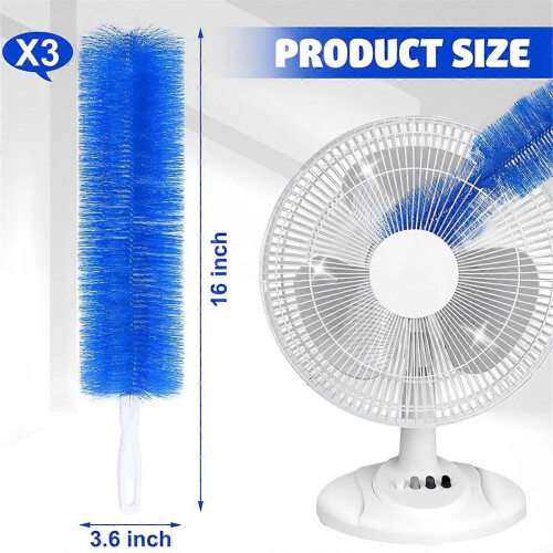 3 Pcs Cobweb Duster Bendable Fan Duster Plastic Dust Cleaner Microfiber Head Ceiling Brush Reusable 2