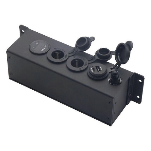 12/24V Distribution Panel Multi-Function Box Lighter Usb for Anderson Socket Power Switch 8AWG 30cm 2