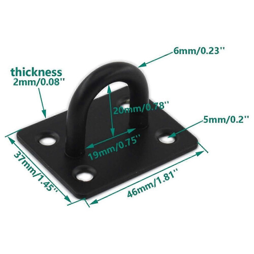 Pad Eye Plate U Hooks Heavy Duty Wall Mount Ring Hooks Marine Hanging Hardware Staple Hook Loop with 2