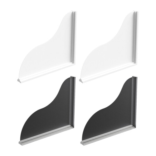 2 Pieces Soft Rubber Water Barrier Panels Prevent Leakage-White 1