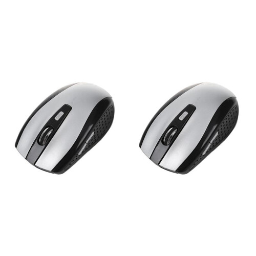 2X 2.4G Usb Receiver Wireless Optical Mouse Mice for Pc Laptop    ,Silver