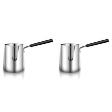 2X Stainless Steel Butter and Coffee Warmer,Turkish Coffee Pot, Butter Melting Pot and Milk Pot with Spout -(350ML)