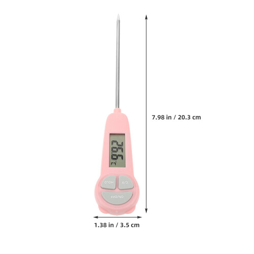 2St - En Voedselthermometer Waterdicht ABS Roze 1