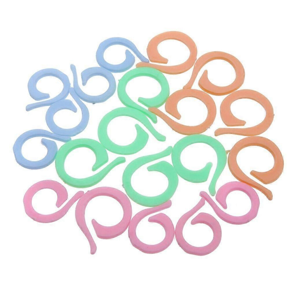 20Pcs Colorful Crochet Locking Marker Knitting Ring Maker Holder Set 9319739913880