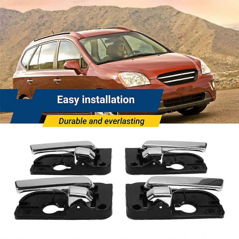 4Pcs/Set Car Inside Chrome Door Handle Set For Carens 2007-2012 82610-1D010, 82620-1D010 Light 9319739859034