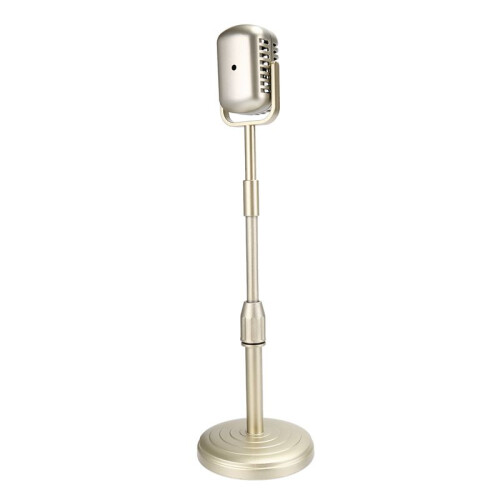 2X Modello di Supporto per Microfono da Tavolo Vintage con Altezza Regolabile, Supporto per Microfono nel Stile Retrò Classico Supporto per Microfono 2