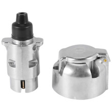 7 Pin Trailer Plug 12V Rv Sockets Towbar Towing Metal Connectors