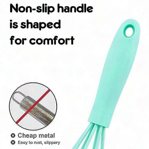 Non-Stick Silicone Whisk Set for Baking and Cooking - Egg Beaters Included 2