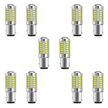 10x Superljusstark 1157 LED-lampa P21/5W BAY15D 33SMD 5730-chipset med vita xenonlampor