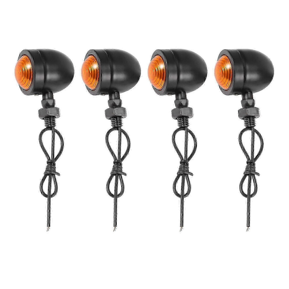 4Pcs Motorcycle Turn Signal Indicator Lights For Fatboy Chopper B Series Moto Blinker Black/Light 9319739927689
