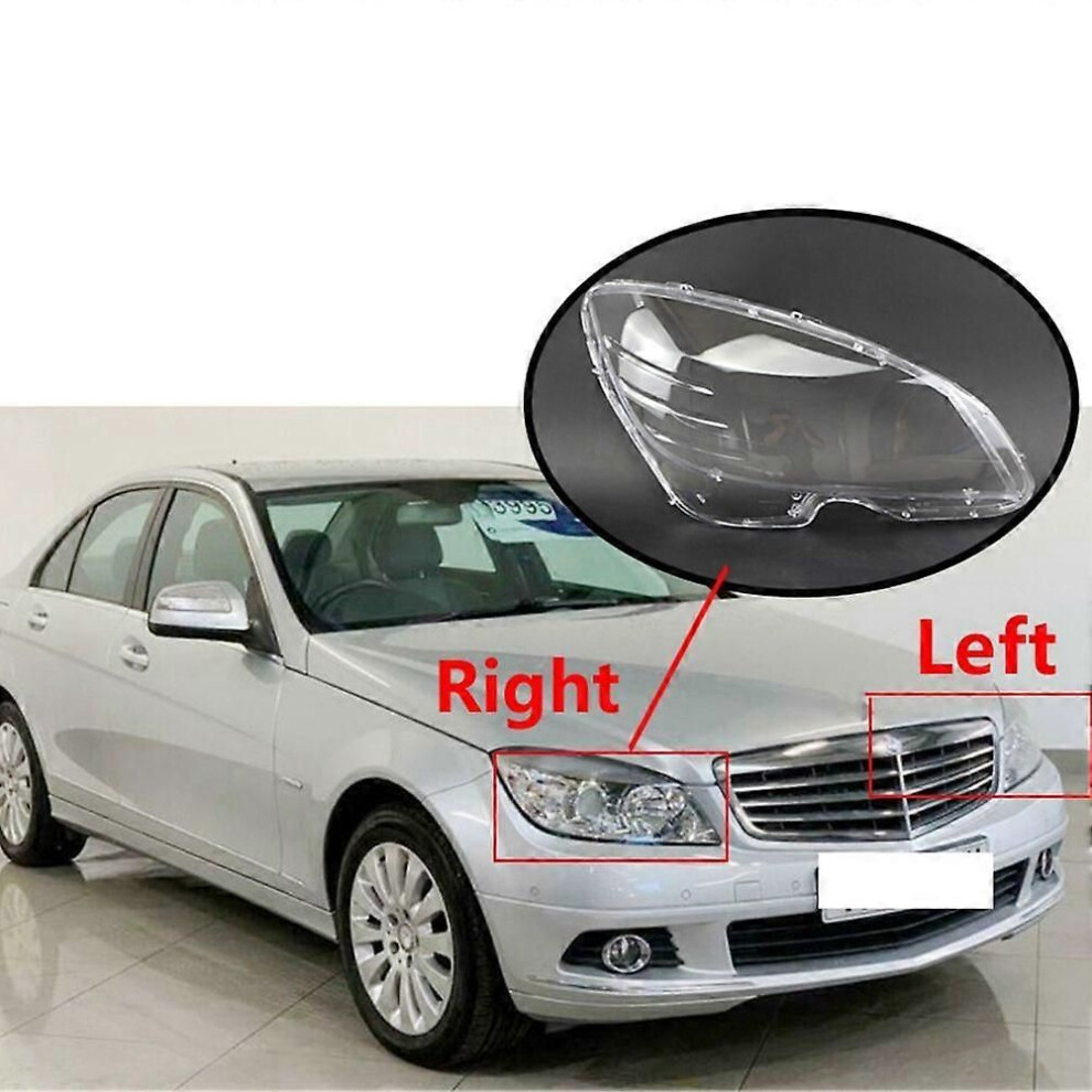 Car Front Headlight Cover Lampshades Lamp Shell Headlights Lens Cover For Mercedes-Benz C-Class W204 2007-2010 Right 9319739918526