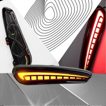 For Honda Civic Type R 2023 2024 3 in 1 Rear Bumper Reflector Brake Light Turn Signal Lamp DRL Tail Lights Red