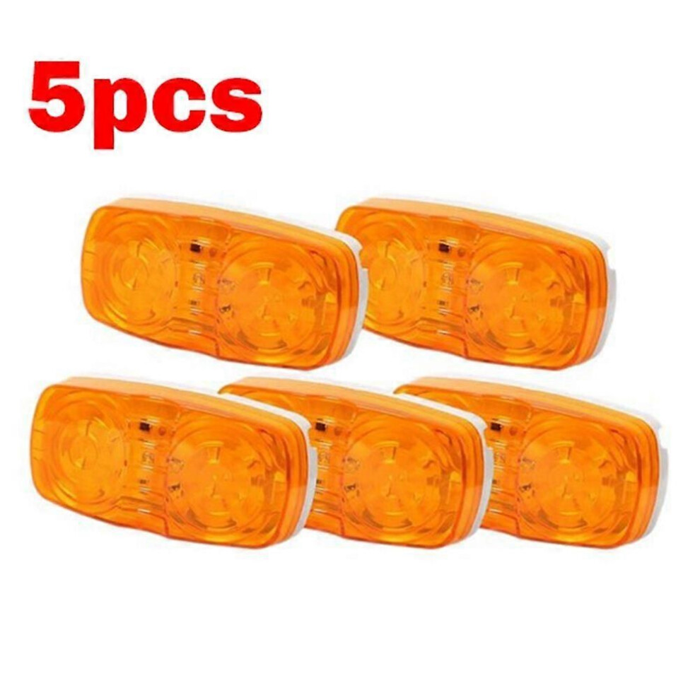 5 Pcs Led Camper Exterior Lights Rv Trailer Marker Lights Double Bullseye Side Fender Lights 10 Diodes Lights 9319739919912