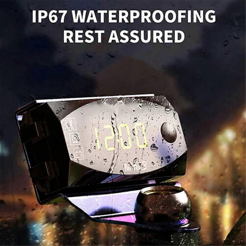 LCD Display Voltmeter Waterproof IP67 Digital Time Clock,Green Light 2