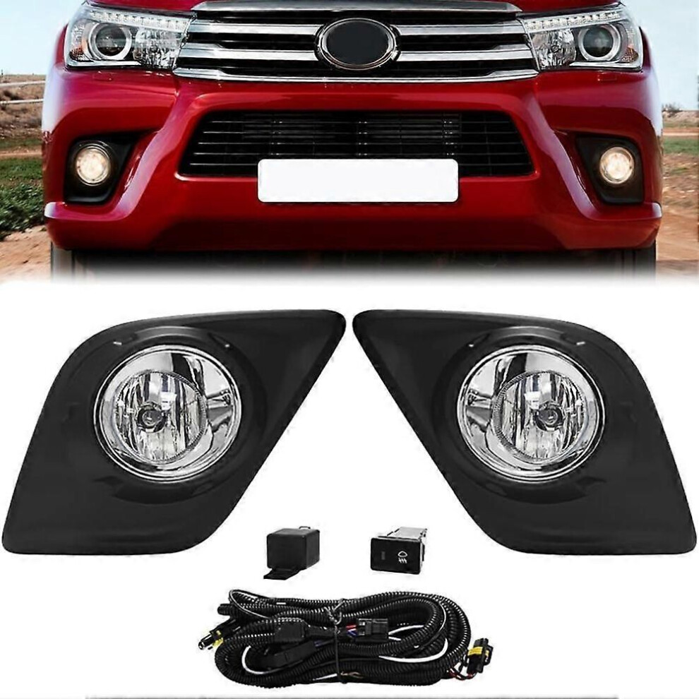 Car Front Fog S For Toyota Hilux Revo 2015-2019 Fog Lamps Assembly With Harness Wiring Cover Bezel Grille Light 9319739919967