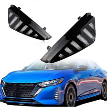 For Nissan Sentra Sylphy 2023 2024 LED Daytime Running Lights White DRL Amber Turn Signal Fog Lamp 3 Colors Accessories