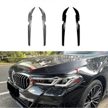 Car Front Headlight Eyebrow Head Light Eyelid Eyebrow for BMW 5 Series G30 G31 2021-2023 Carbon Fiber